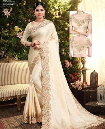 Picture of Exquisite Off White Designer Saree