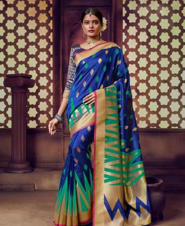 Picture of Gorgeous Blue Designer Saree