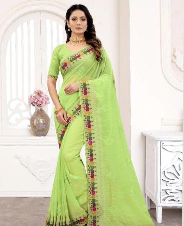 Picture of Magnificent Pista Georgette Saree