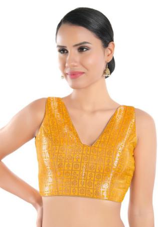 Picture of Sublime Silk Yellow Designer Blouse