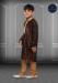 Picture of Graceful Silk Dark Olive Green Kids Kurta Pyjama