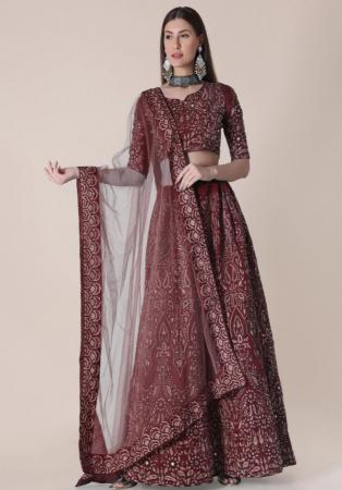 Picture of Fascinating Silk Dark Olive Green Lehenga Choli