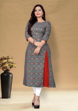 Picture of Admirable Cotton Slate Grey Kurtis & Tunic