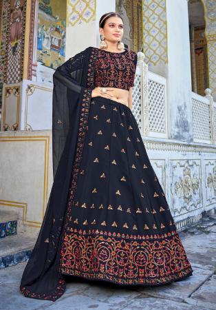 Picture of Gorgeous Georgette Dark Slate Grey Lehenga Choli