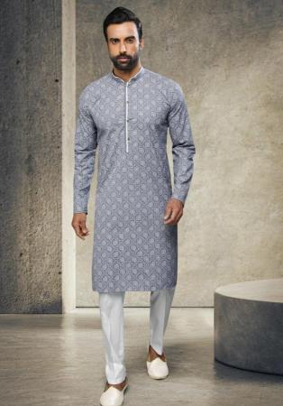 Picture of Taking Cotton Light Slate Grey Kurtas
