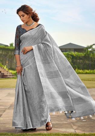 Picture of Shapely Silk Grey Saree