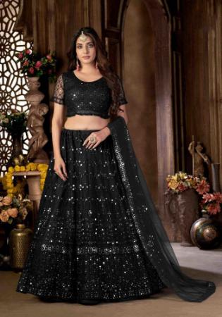 Picture of Exquisite Net Black Lehenga Choli