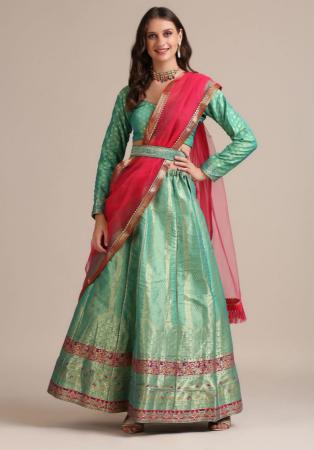 Picture of Marvelous Silk Cadet Blue Lehenga Choli