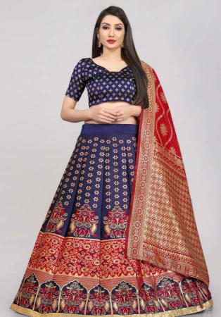 Picture of Taking Silk Dark Slate Blue Lehenga Choli