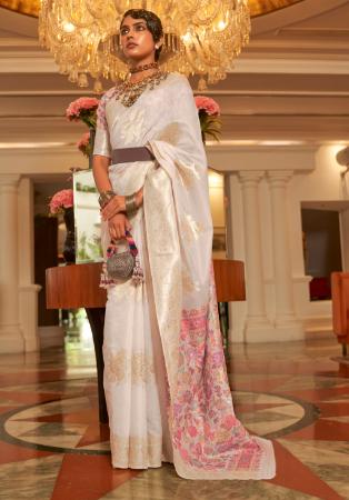 Picture of Appealing Silk White Saree