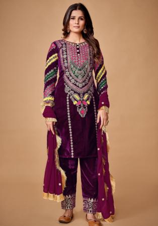 Picture of Elegant Georgette Purple Readymade Salwar Kameez