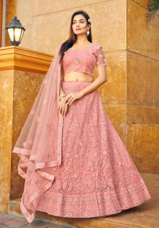 Picture of Bewitching Net Pink Lehenga Choli