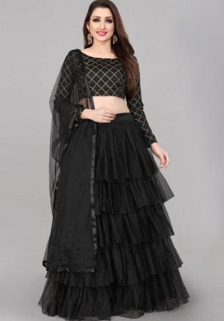 Picture of Splendid Net Black Lehenga Choli