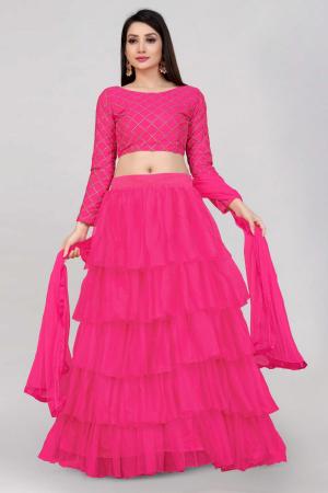 Picture of Sublime Net Deep Pink Lehenga Choli
