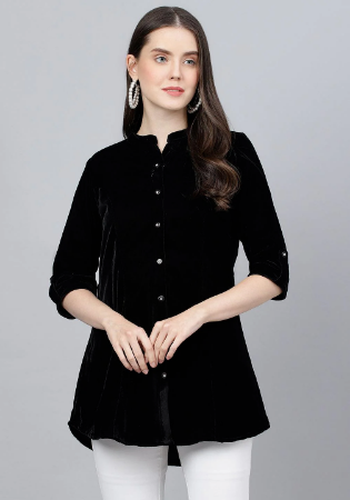 Picture of Fascinating Rayon Black Kurtis & Tunic