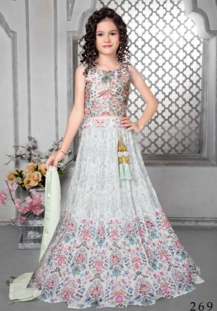 Picture of Magnificent Georgette Azure Kids Lehenga Choli