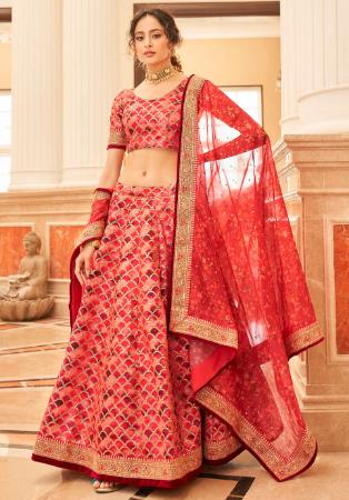 Picture of Marvelous Silk Red Lehenga Choli
