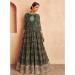 Picture of Chiffon Dark Olive Green Anarkali Salwar Kameez