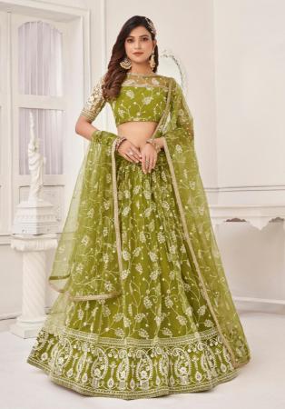 Picture of Admirable Crepe Olive Drab Lehenga Choli