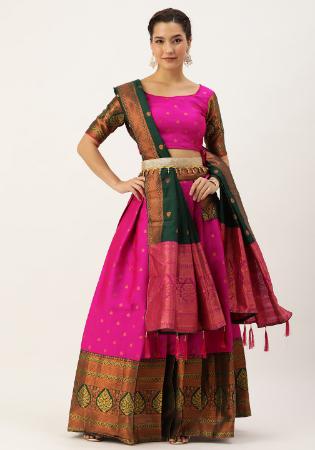 Picture of Stunning Silk Medium Violet Red Lehenga Choli