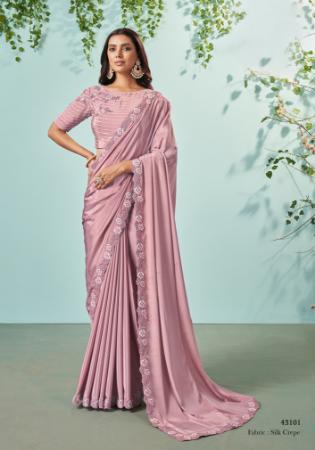 Picture of Amazing Crepe & Silk Rosy Brown Saree