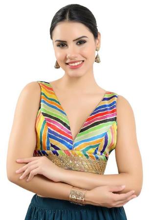 Picture of Stunning Net & Silk Beige Designer Blouse