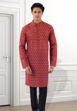 Picture of Bewitching Cotton & Silk Maroon Kurtas