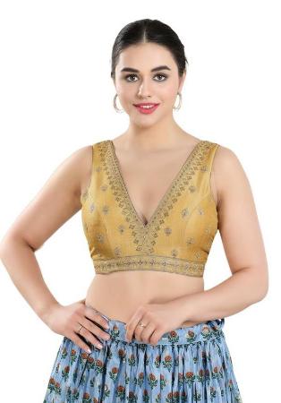 Picture of Superb Silk Tan Designer Blouse