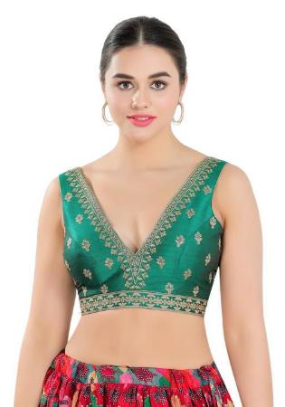 Picture of Fine Silk Sea Green Designer Blouse