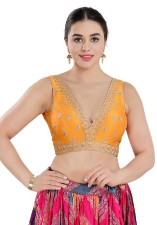 Picture of Pleasing Silk Sandy Brown Designer Blouse