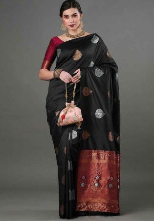 Picture of Exquisite Silk Black Saree