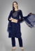 Picture of Classy Cotton Navy Blue Readymade Salwar Kameez