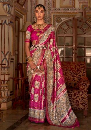 Picture of Ravishing Silk Medium Violet Red Saree