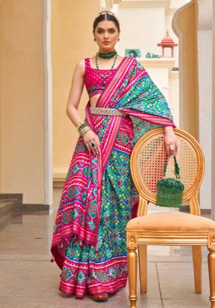 Picture of Good Looking Silk Dark Cyan Saree