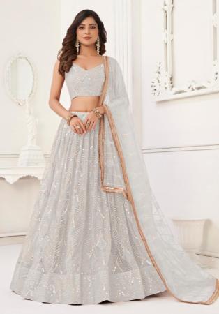 Picture of Admirable Net Silver Lehenga Choli