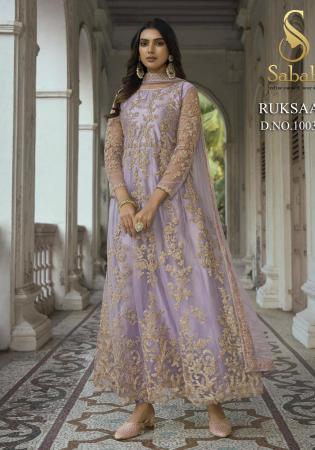 Picture of Net & Satin & Silk Dark Grey Anarkali Salwar Kameez