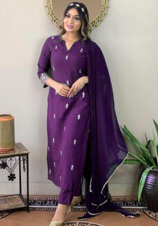 Picture of Rayon Dark Slate Blue Readymade Salwar Kameez