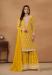 Picture of Georgette Dark Golden Rod Straight Cut Salwar Kameez
