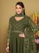 Picture of Georgette Dark Olive Green Anarkali Salwar Kameez