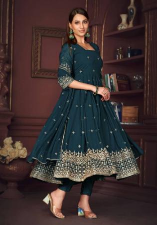 Picture of Georgette Dark Slate Grey Anarkali Salwar Kameez