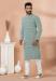 Picture of Well Formed Cotton & Georgette Dark Sea Green Kurtas