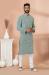 Picture of Well Formed Cotton & Georgette Dark Sea Green Kurtas