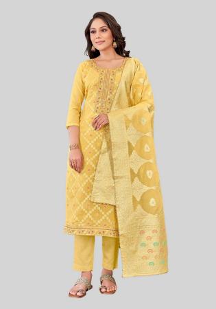 Picture of Grand Silk Sandy Brown Straight Cut Salwar Kameez