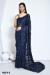 Picture of Stunning Satin & Silk & Organza Midnight Blue Saree