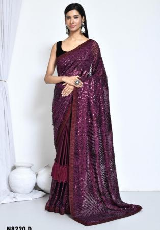 Picture of Fine Satin & Silk & Organza Brown Saree