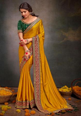 Picture of Taking Satin Dark Orange Saree