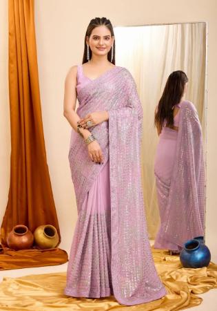 Picture of Classy Georgette Rosy Brown Saree