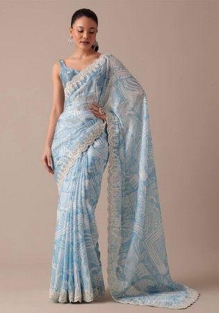 Picture of Sublime Chiffon Cadet Blue Saree