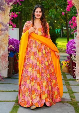 Picture of Classy Rayon Sandy Brown Readymade Gown