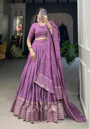 Picture of Ideal Chiffon Purple Lehenga Choli